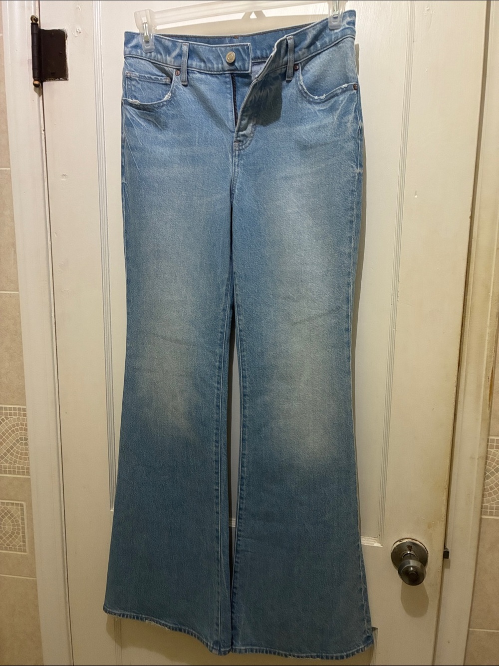 Express Light Wash Flare Jeans